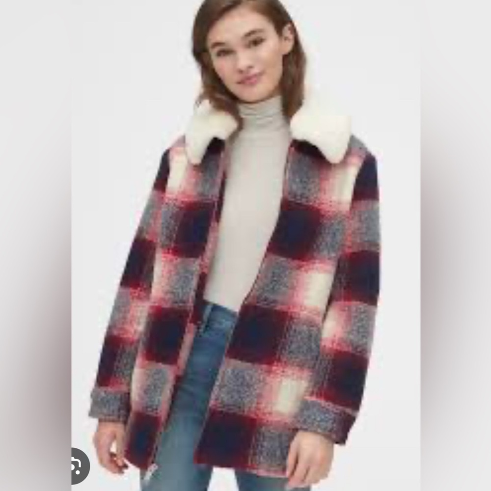 2 for $10! Gap XS Wool-Blend Jacket with Sherpa Collar